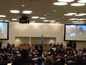 UN Secretary General Ban Ki-Moon and Dr. Jacques Rogge, President of the International Olympic Committee leading the opening session.